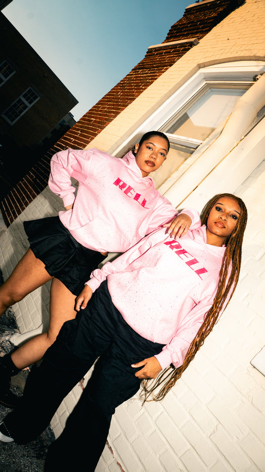 Pink “Rell” Rhinestone Hoodie
