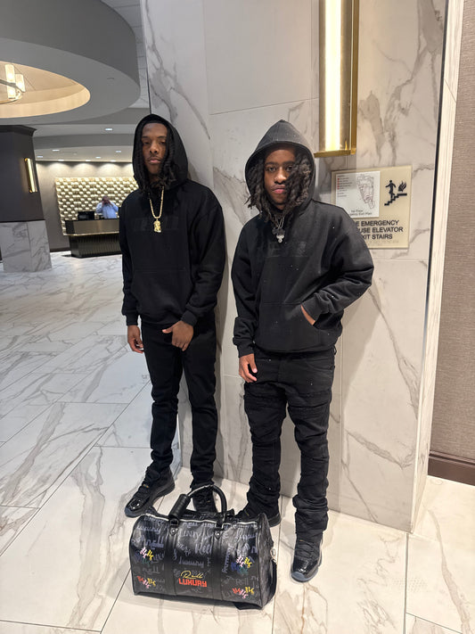 Black “Rell” Rhinestone Hoodie