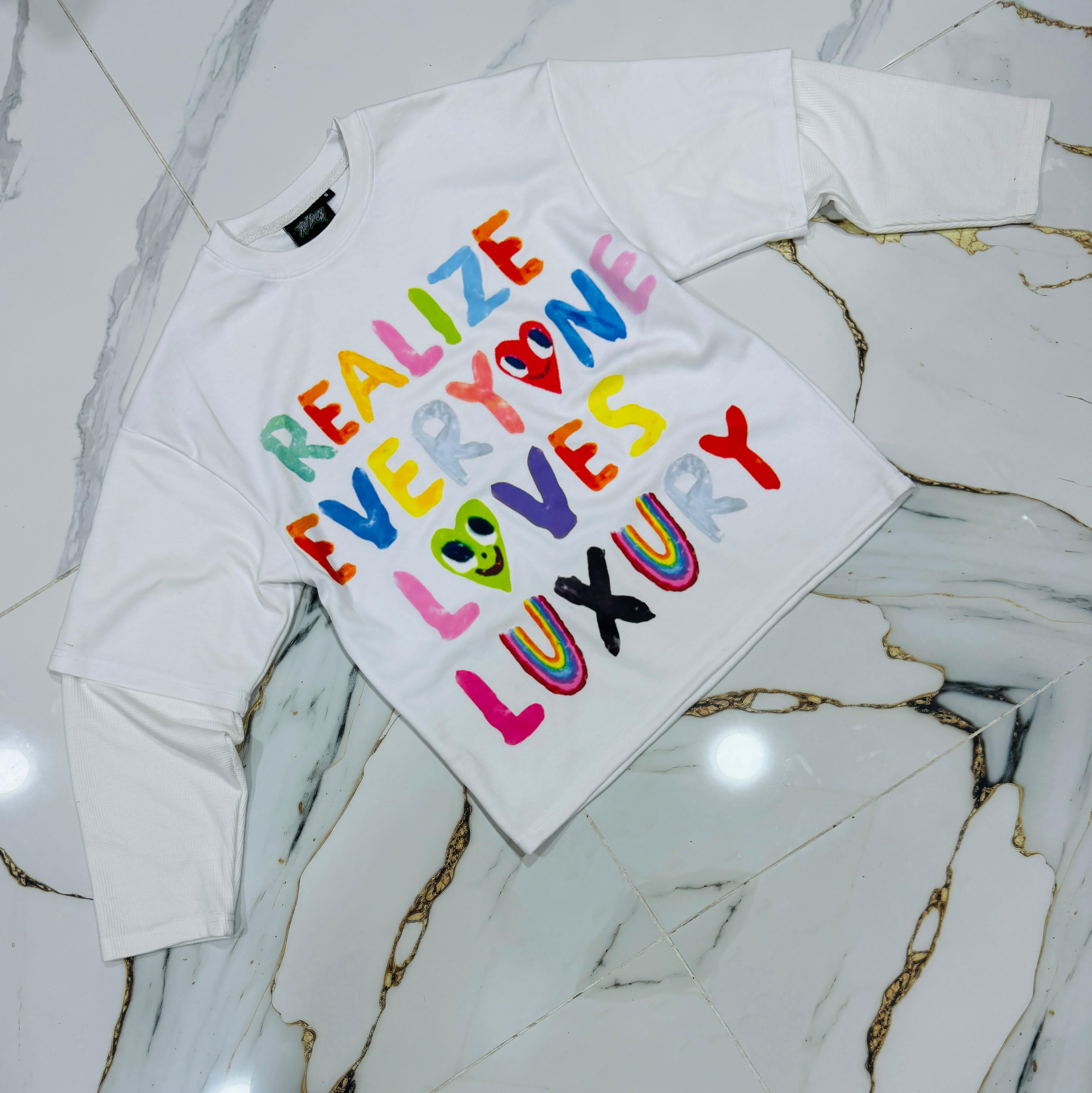 RELL DOUBLE SLEEVED “LUXURY” TEE – Rell Luxury